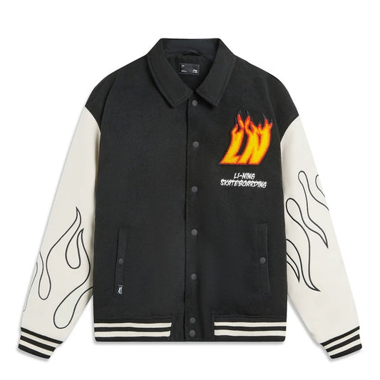 Unisex Skateboard Casual Windbreaker "LN FIRE'' black - AFDT697-2