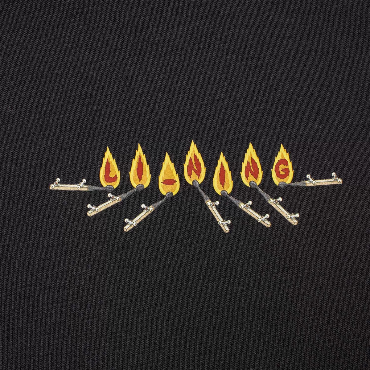 Unisex Skateboard Casual Hoody "LN FIRE" schwarz - AWDT953-1