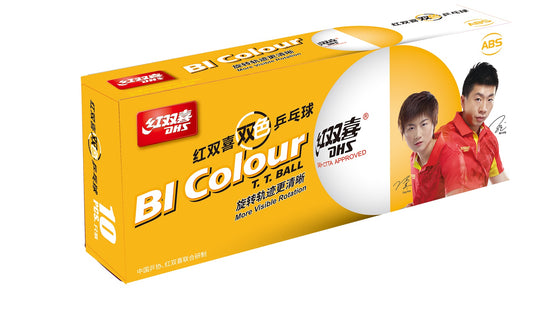 DHS Tabletennisball "CELL-FREE-DUAL"  BI COLOUR Ball 40 mm+ (10 St./Kiste) DXAN002-1