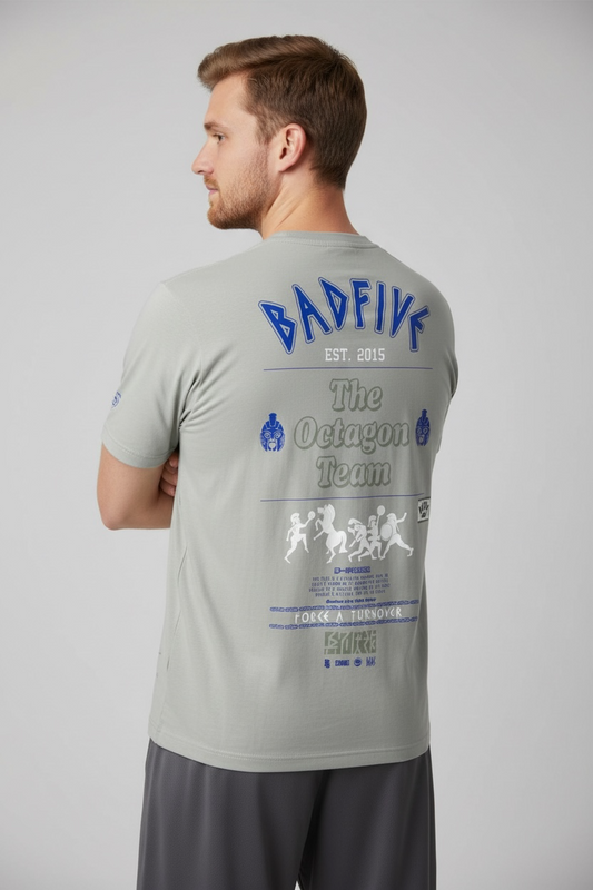 Unisex Basketball T-Shirt "BADFIVE" Anti-Warrior hellgrau - AHST289-8