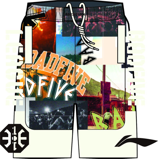Unisex Basketball-Short "Anti-Warrior" Badfive BIG Photo-White - AAPT045-5