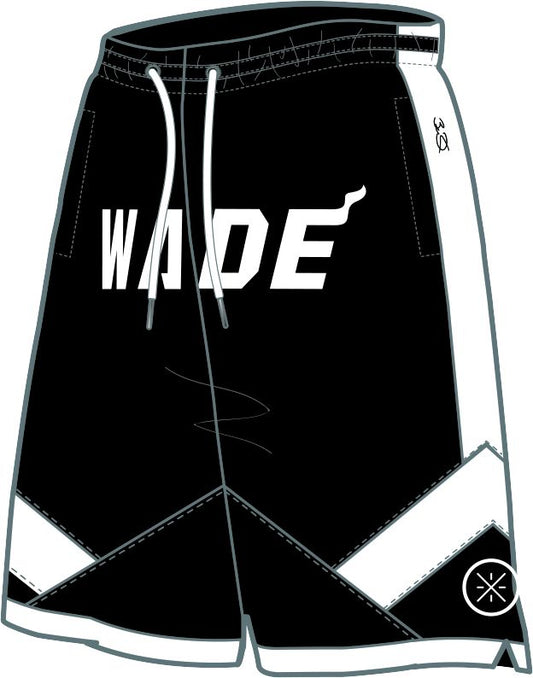 Unisex Basketball-Short "Wade-Style" Black-White - AAPT051-14