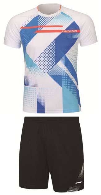 Unisex Wettkampf-Dress (Set aus Shirt und Shorts) weiß + schwarz - AATR097-1