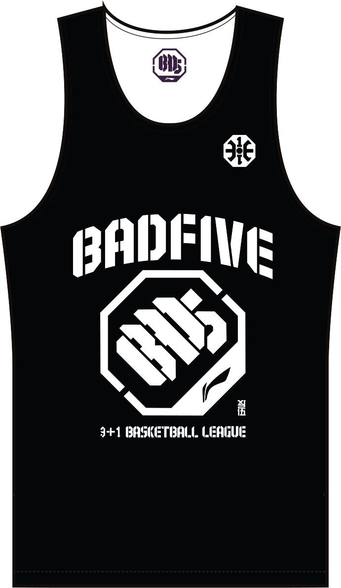 Unisex Basketball-Competition Set 2 Tops "Anti-Warrior" Badfive BIG black+white - AAYT045-1