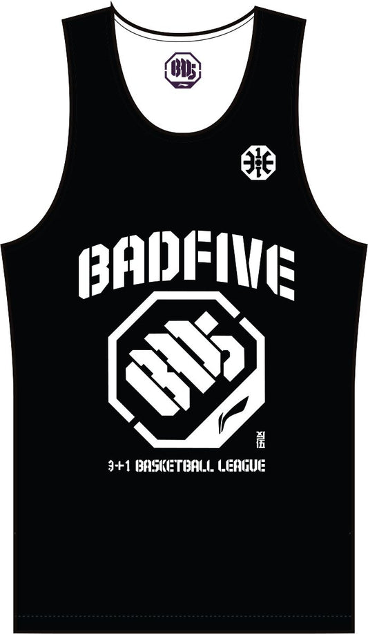 Unisex Basketball-Competition Set 2 Tops "Anti-Warrior" Badfive BIG black+white - AAYT045-1