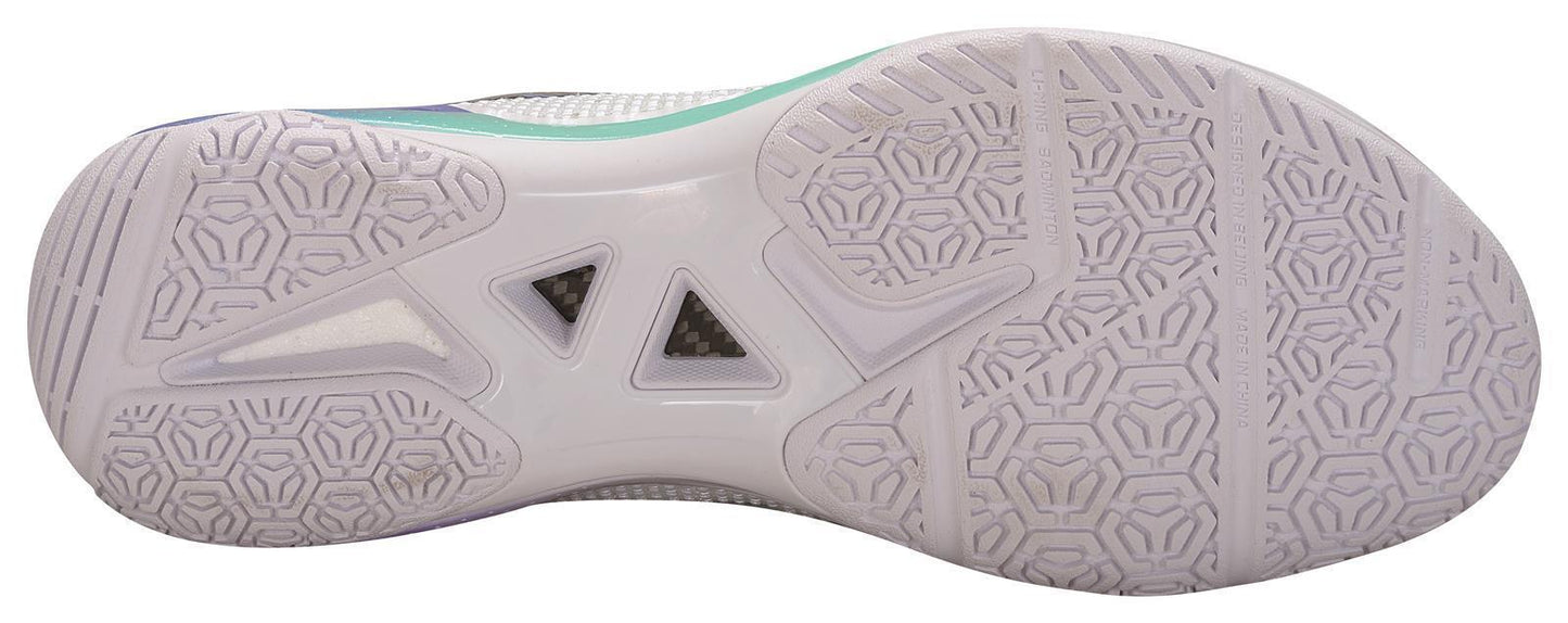 Unisex Badminton Shoe Donner 2 - white/purple - AYZU015-1